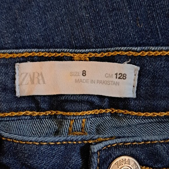 Zara Girls Skinny Blue Jeans Size 8 - Picture 3 of 3